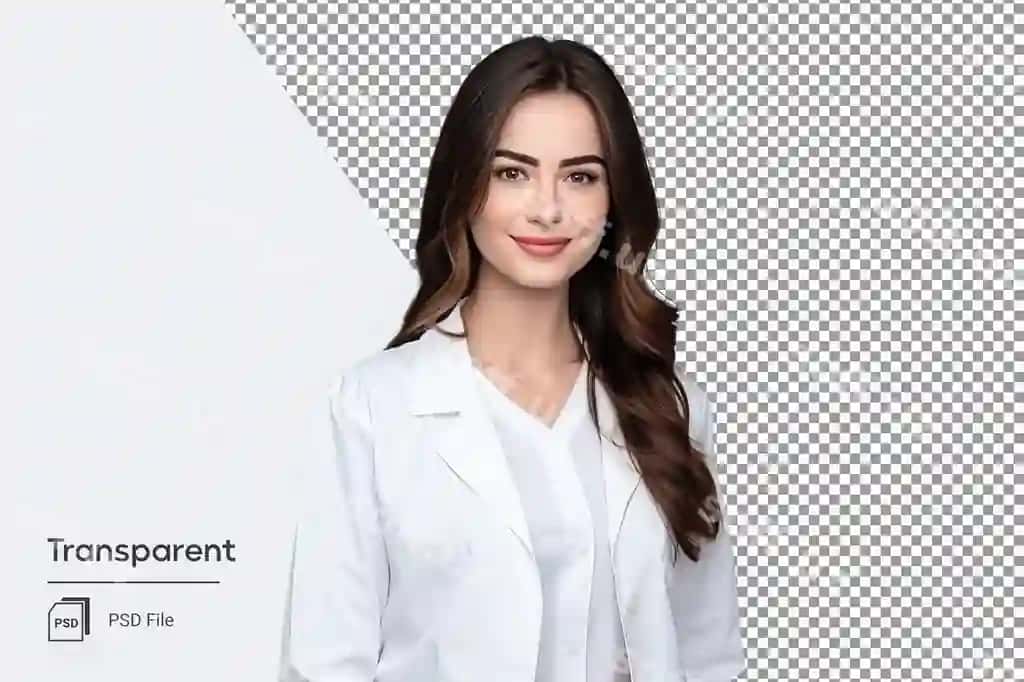 PNG ajraltirilgan portret yosh doktor hamda hamshifoyin tibbiy xodimlar ayol oq | Png isolated portrait young doctor nurse medical staff woman white 2