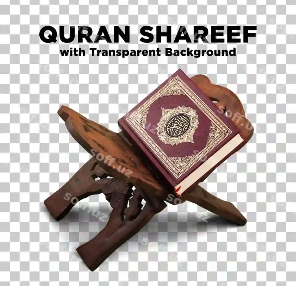 Qur'on sharif rahal shaffof fonda PSD | Quran shareef rahal with transparent background psd 2