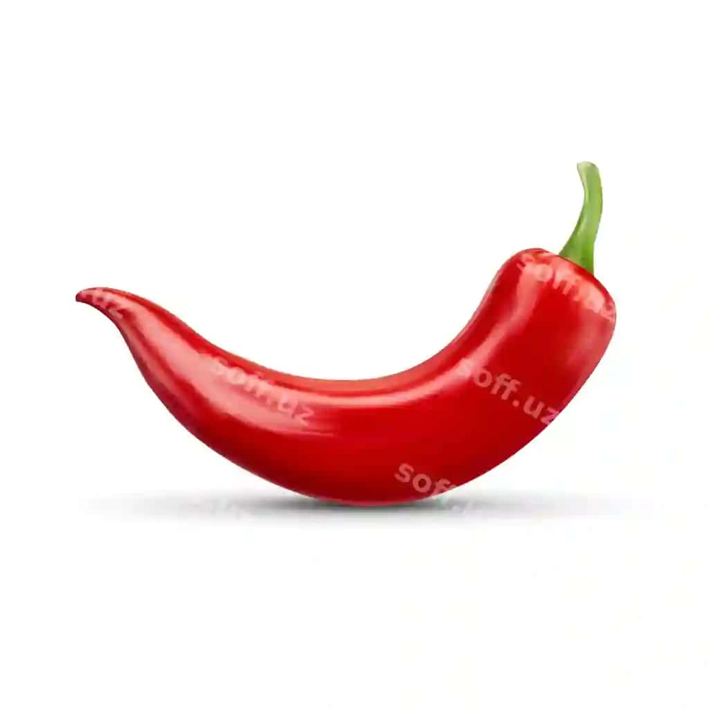 Haqiqiy qizil achchiq tabiiy chili ajraltirilgan rasm soya bilan | Realistic red hot natural chili pepper isolated image with shadow