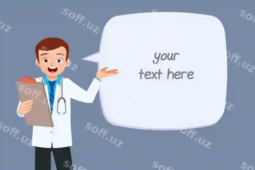 Chiroyli yosh doktor tushuntiruvchi pozada turgan. | Nice good looking young doctor standing with explain pose 2