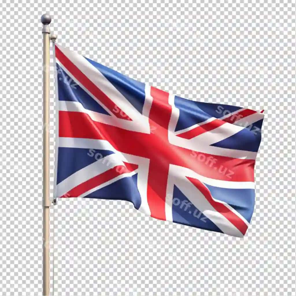 Birleshgan Qirollik bayrog'i shaffof orqa fon | Flag united kingdom transparent background 2