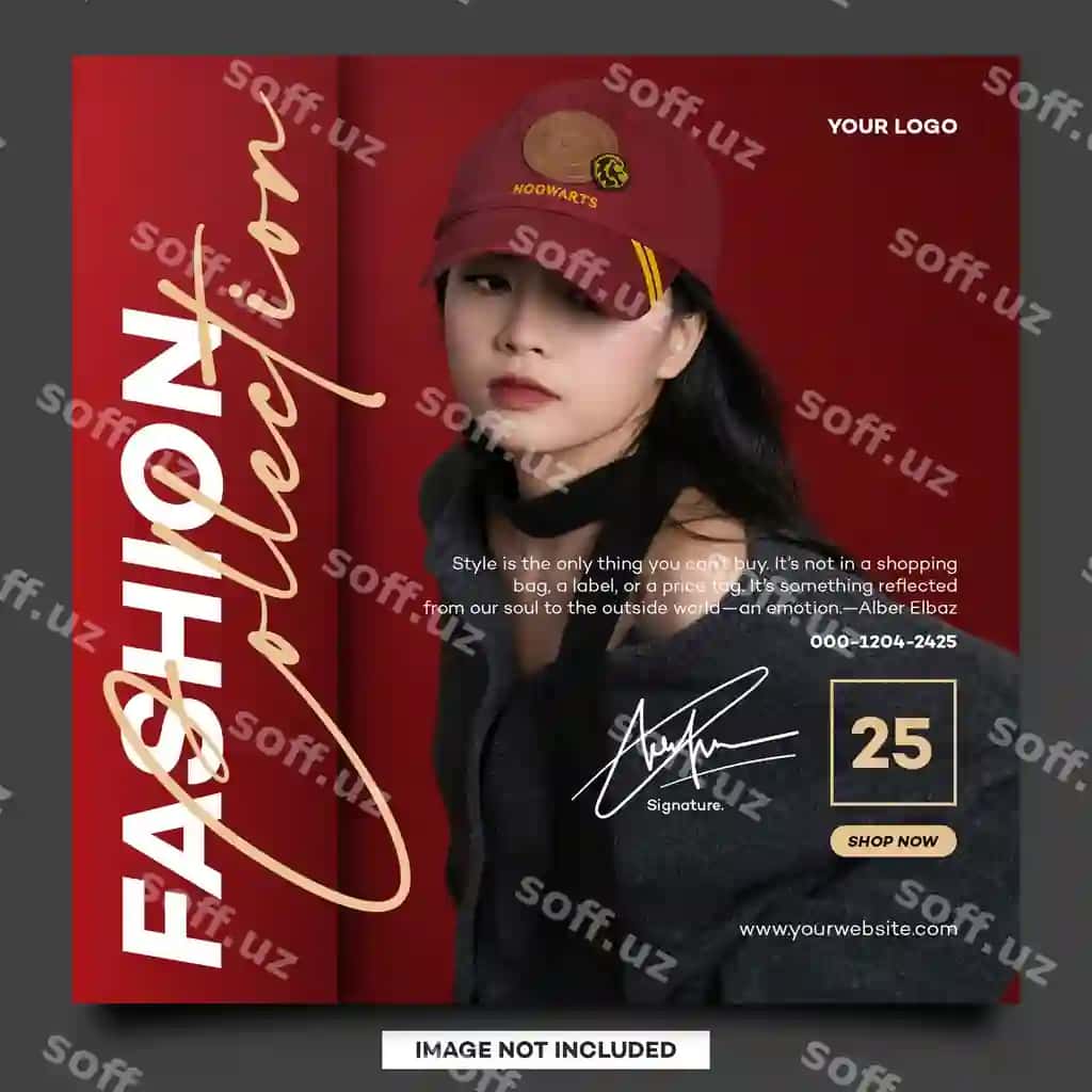 Moda kolleksiya Instagram stori flyer banner poster shabloni bilan | Fashion collection intagram story flyer banner poster template with 2