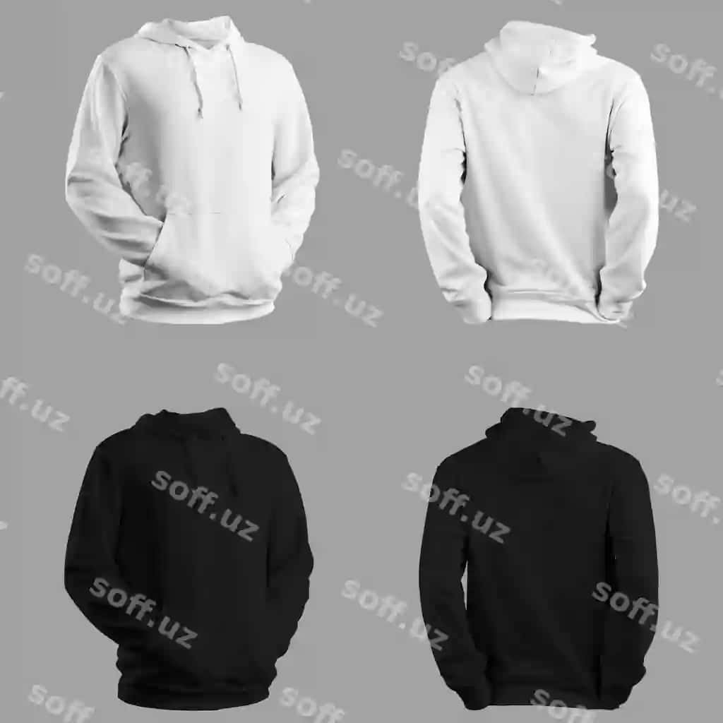 Bepul vektor oq qora halat illustratsiya komplekti | Free vector white black hoodie illustration set 2