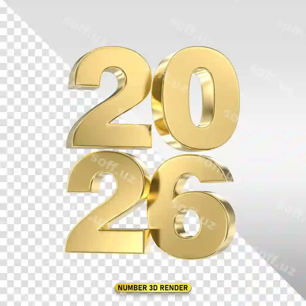 Oltin 3-o'lchovli render yil 2026 | Golden 3d render year 2026