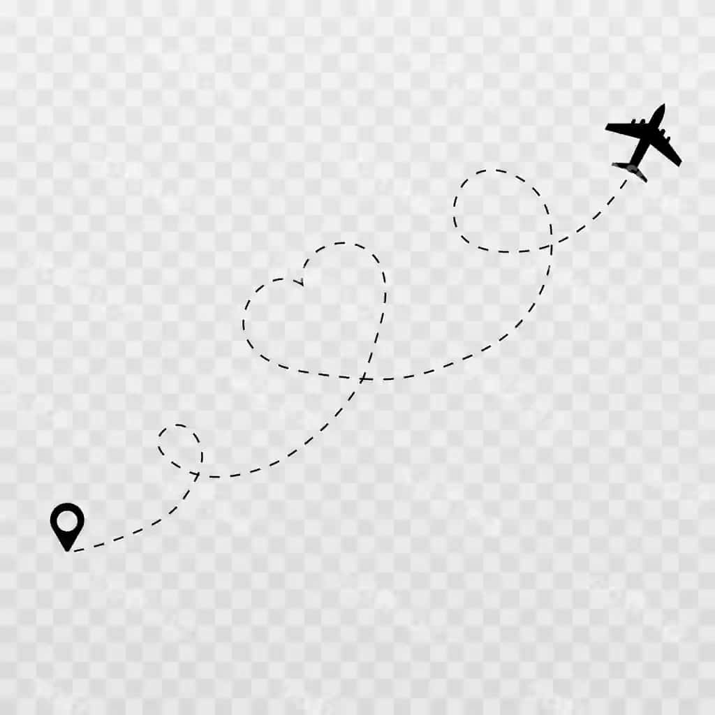 Nuqtali yuraklar turmosh sayohati turmosh samolyoti nuqtali yo'llar | Dotted hearts honeymoon trip honeymoon airplane dotted tracks 2