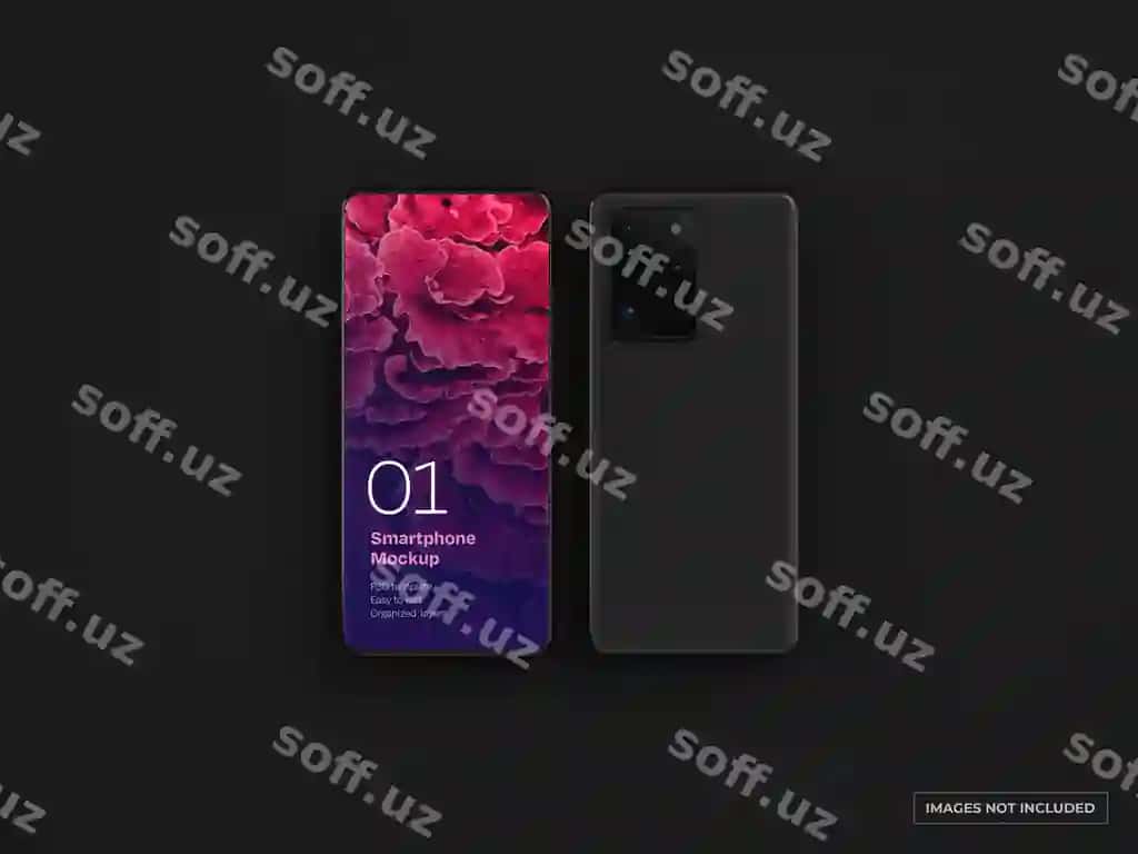 Qora akilliq telefon namunasi | Dark smartphone mockup 2