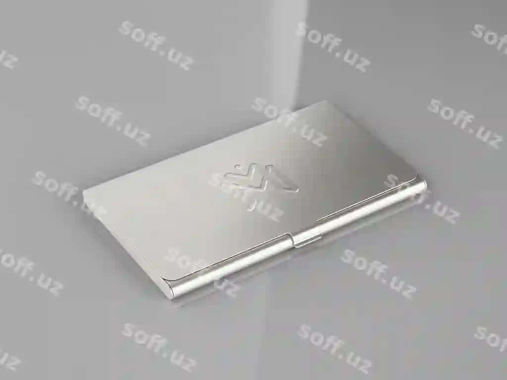 Biznes vizitka mockup metallik holdirda | Business card mockup with metallic holder