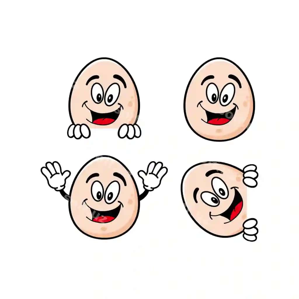Komplekt to'plami chiroyli gulchi tux multfil'm qahramoni | Set collection cute smiling egg cartoon character