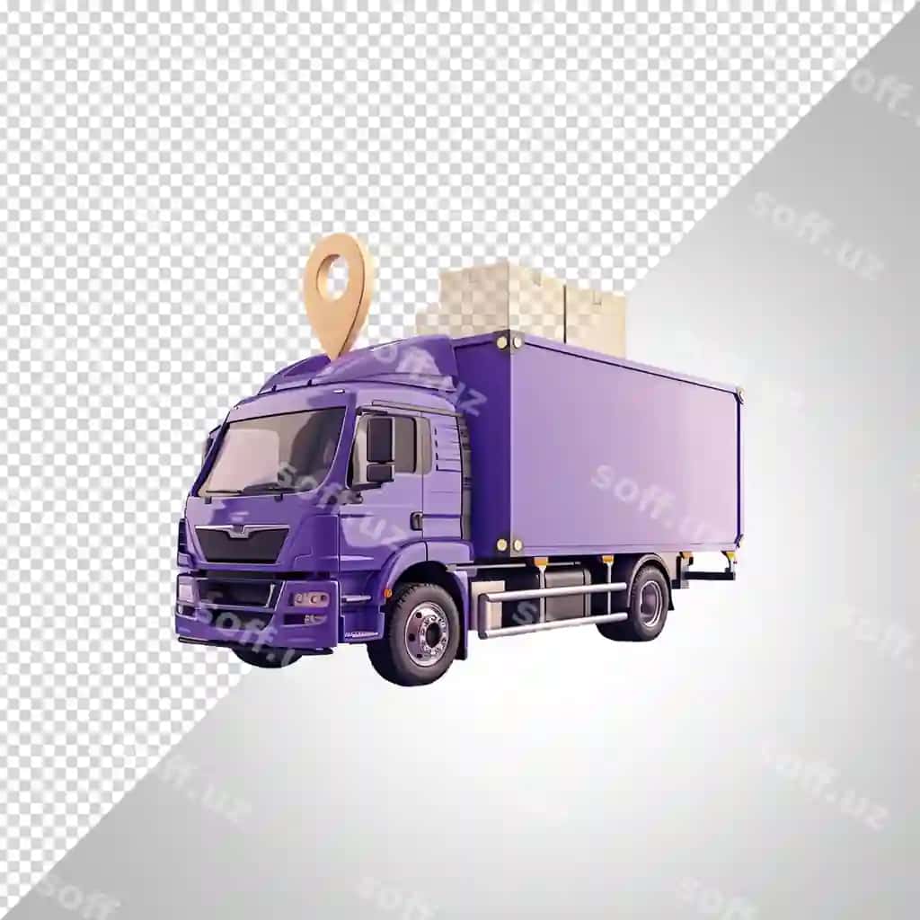 Yetkazib beruvchi avtomobil yuk avtomobili ekspress pin bilan joylashuvchi Stackon shaffof | Delivery car truck express with pin location stackon transparent 2