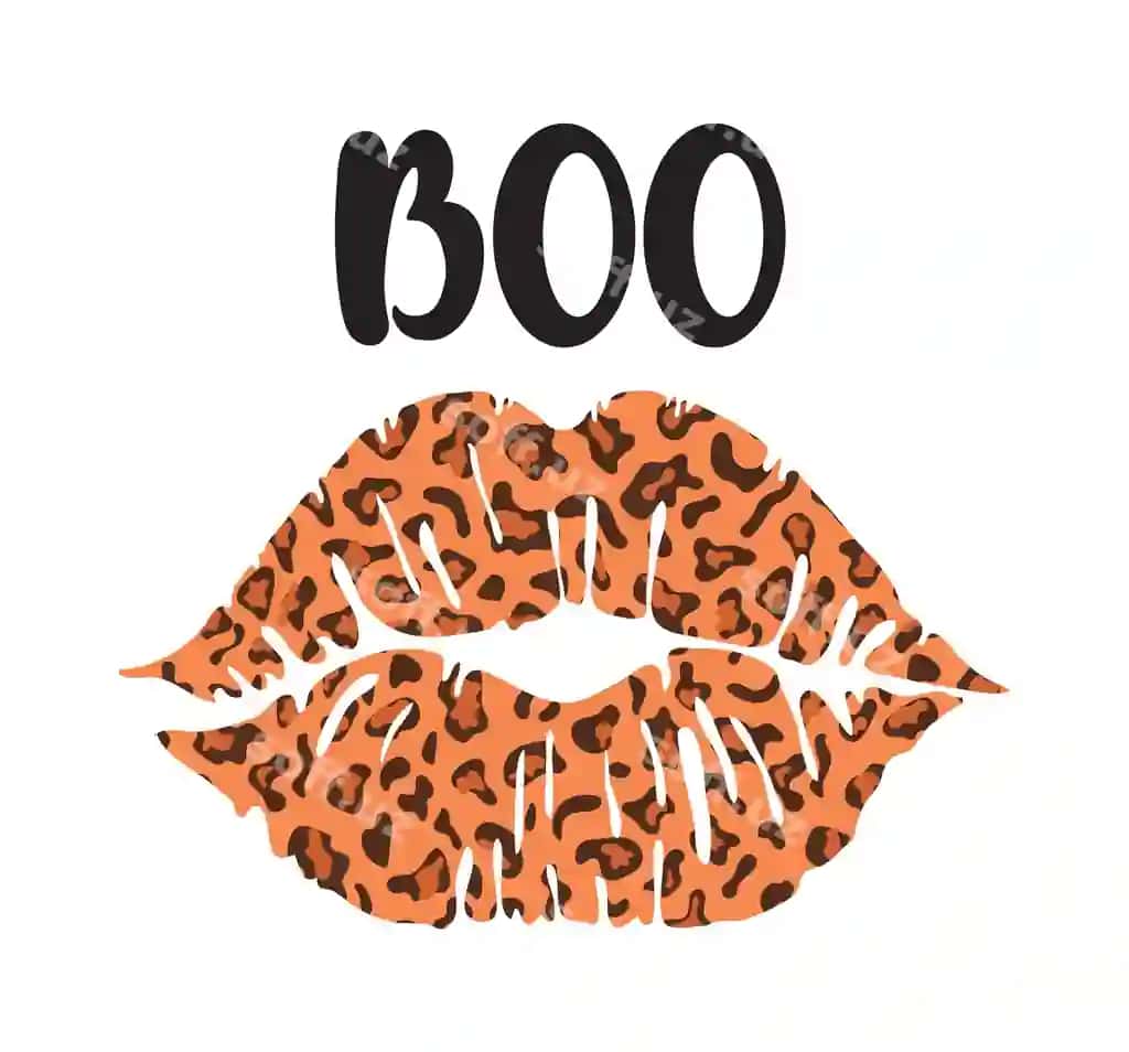 Boo matn lablar belgisi bilan | Boo text with lips mark