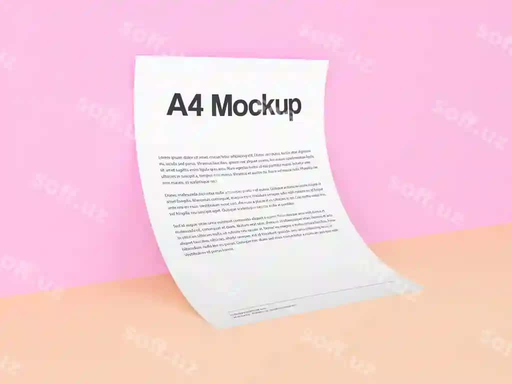 Hujjat pink fon namunasi | Document pink background mock up