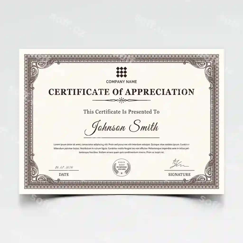 Klassik sertifikat berish shabloni | Classic certificate award template 2