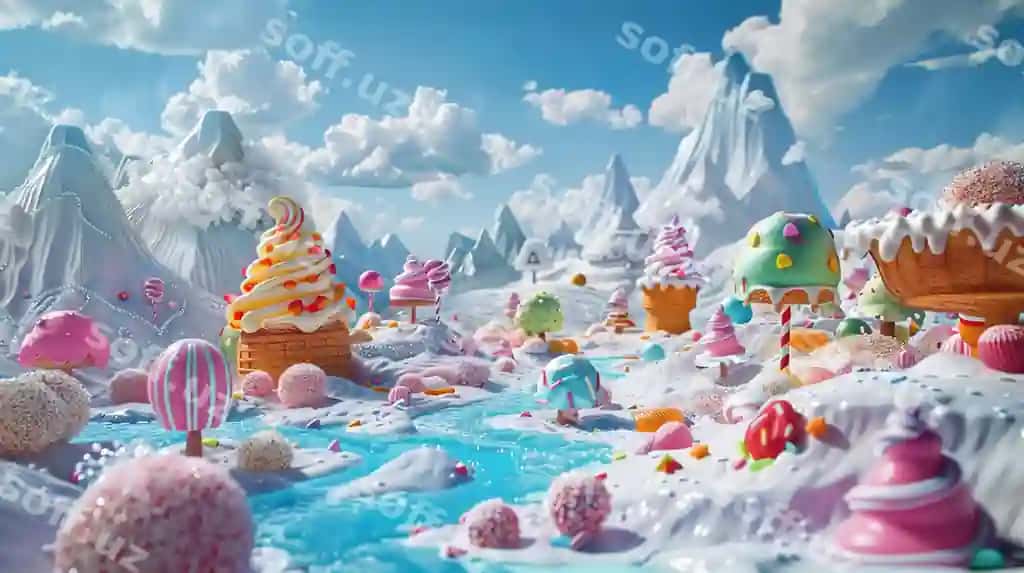 Bor AI tomonidan yaratilgan juda rang-barvon tort ko'plab turli xil dekoratsiyalari bilan. | There is very colorful cake with many different toppings it generative ai