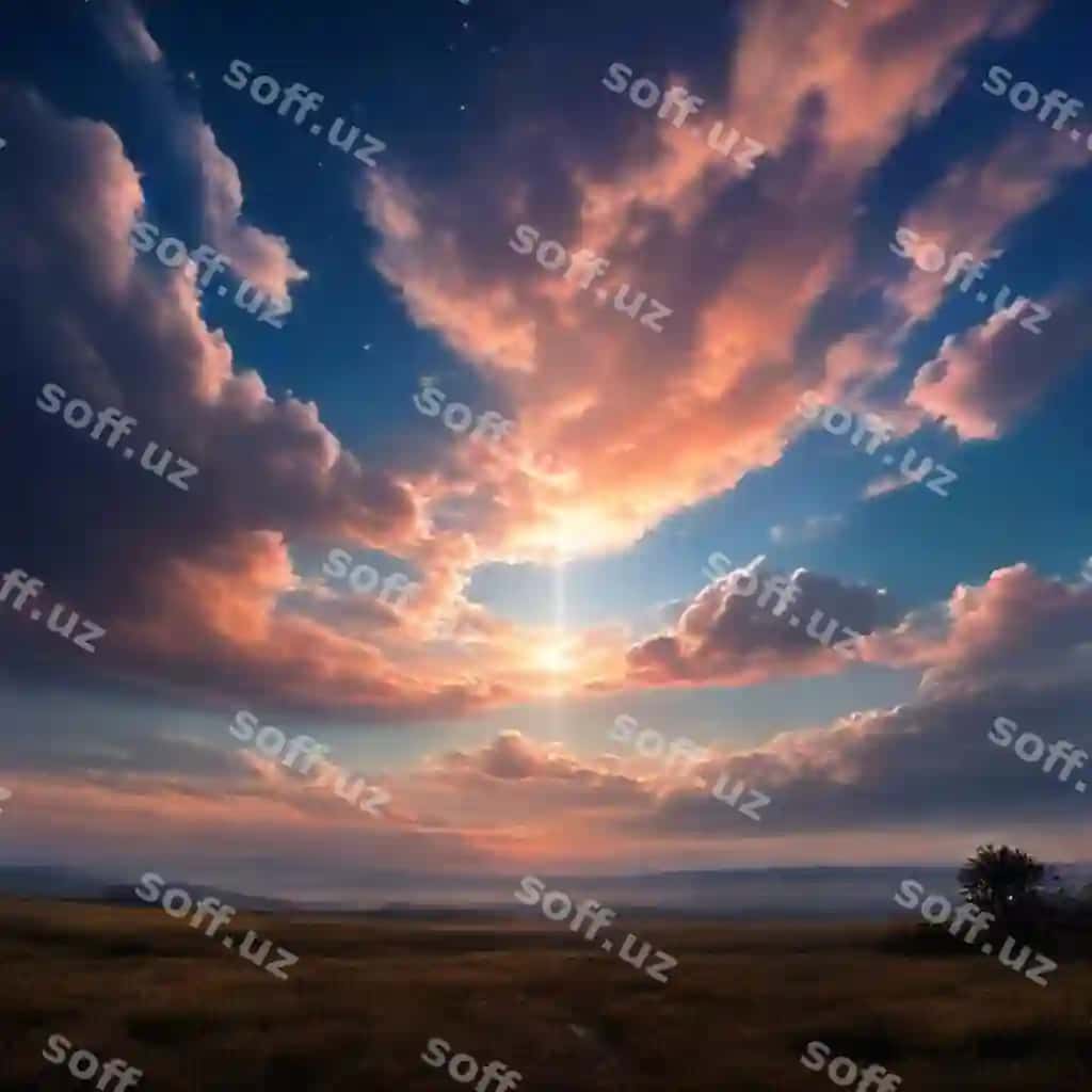 Quyosh botishi bulutlar o'tgan holda | Sunset with clouds sun shining through clouds
