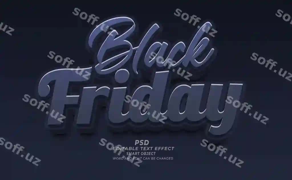 Black Friday psd 3d tahrir qilish mumkin matn effekti | Black friday psd 3d editable text effect