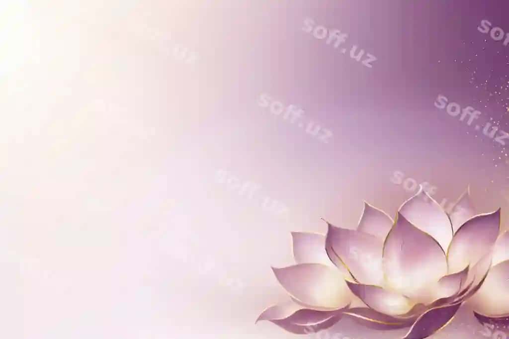 Oltin lotus gul naqshli binafsha fon | Gold lotus flower pattern purple background 2
