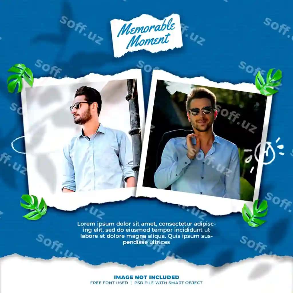 Psd foto freymi to'plami mockup doodle beziy bilan | Psd photo frame set mockup with doodle ornament