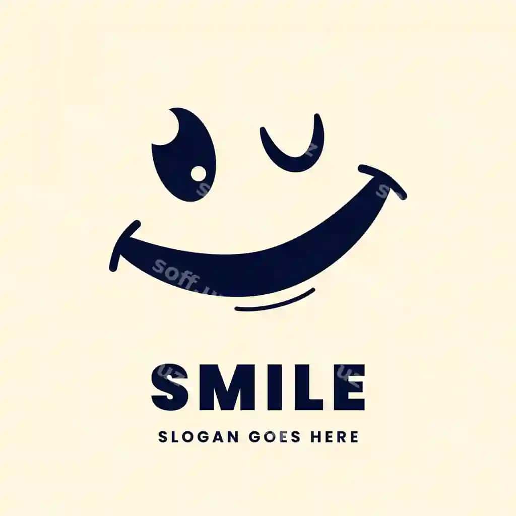 Flatsign smile logotipi | Flat design smile logo 2