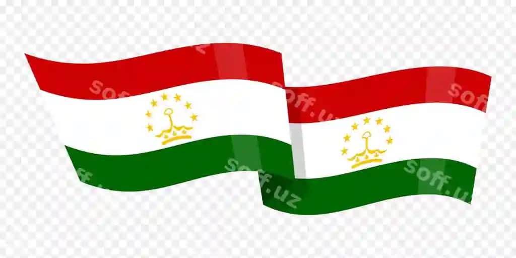 Vektor illustratsiya Tojikiston bayrog'i dalgali shaffof orqa fonda | Vector illustration wavy tajikistan flag transparent background