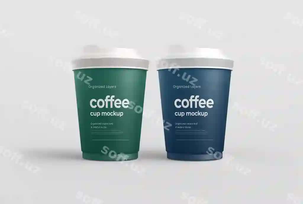 Kofe chashka maketi ikki rangli taqdimot brending reklama | Coffee cup mockup dualcolor presentation branding advertising 2
