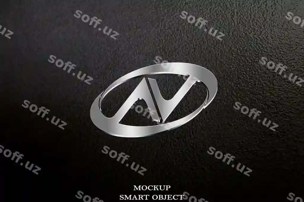 Chiziqlangan logotip mockup | Embossed logo mockup 2