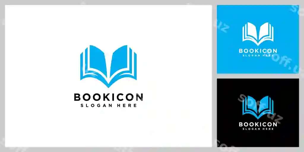 Ochiq kitob logotip vektor dizayn shabloni | Open book logo vector design template