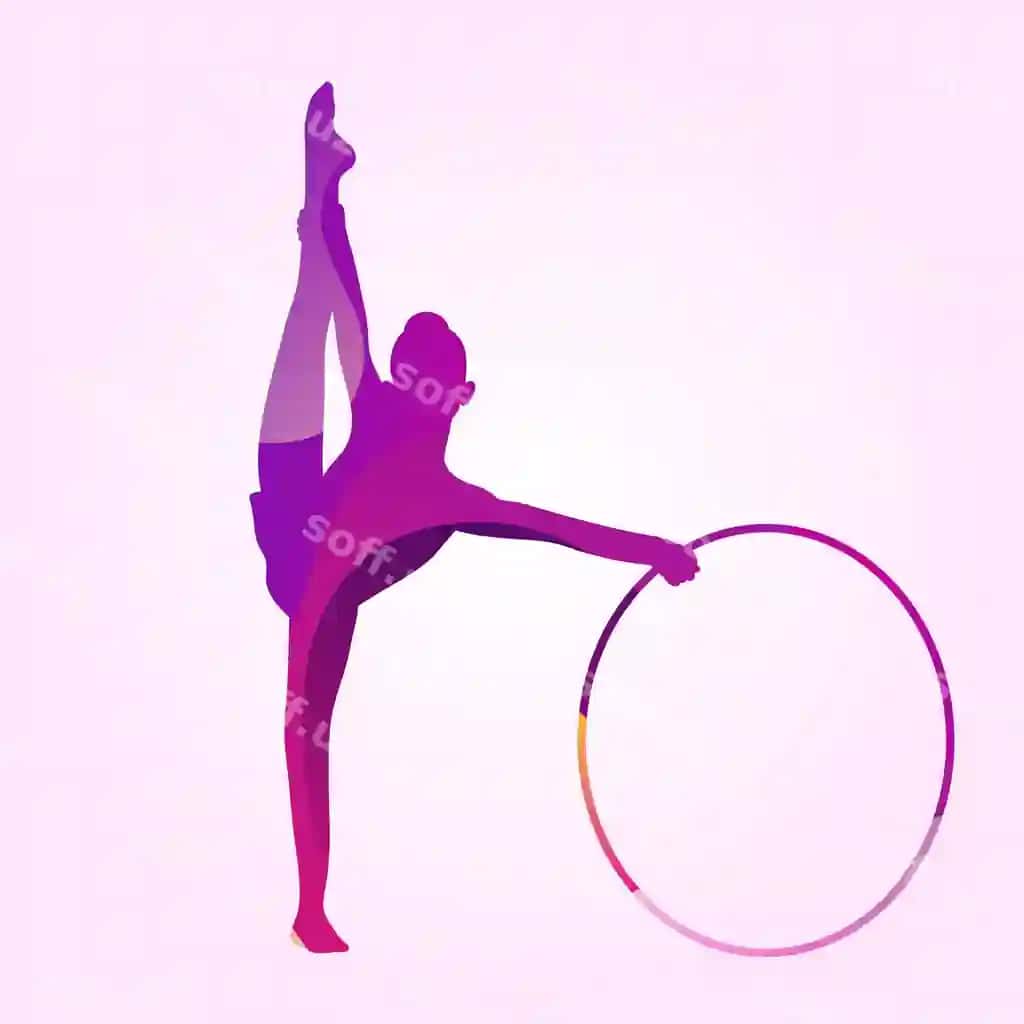 Gradient rangli gimnastika silueti | Gradient colorful gymnastics silhouette 2