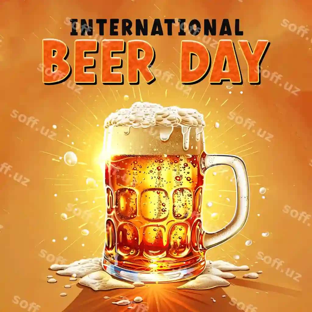 Xalqaro pivo kun ijtimoiy tarmoqlar post banneri orqa foni | International beer day social media post banner background