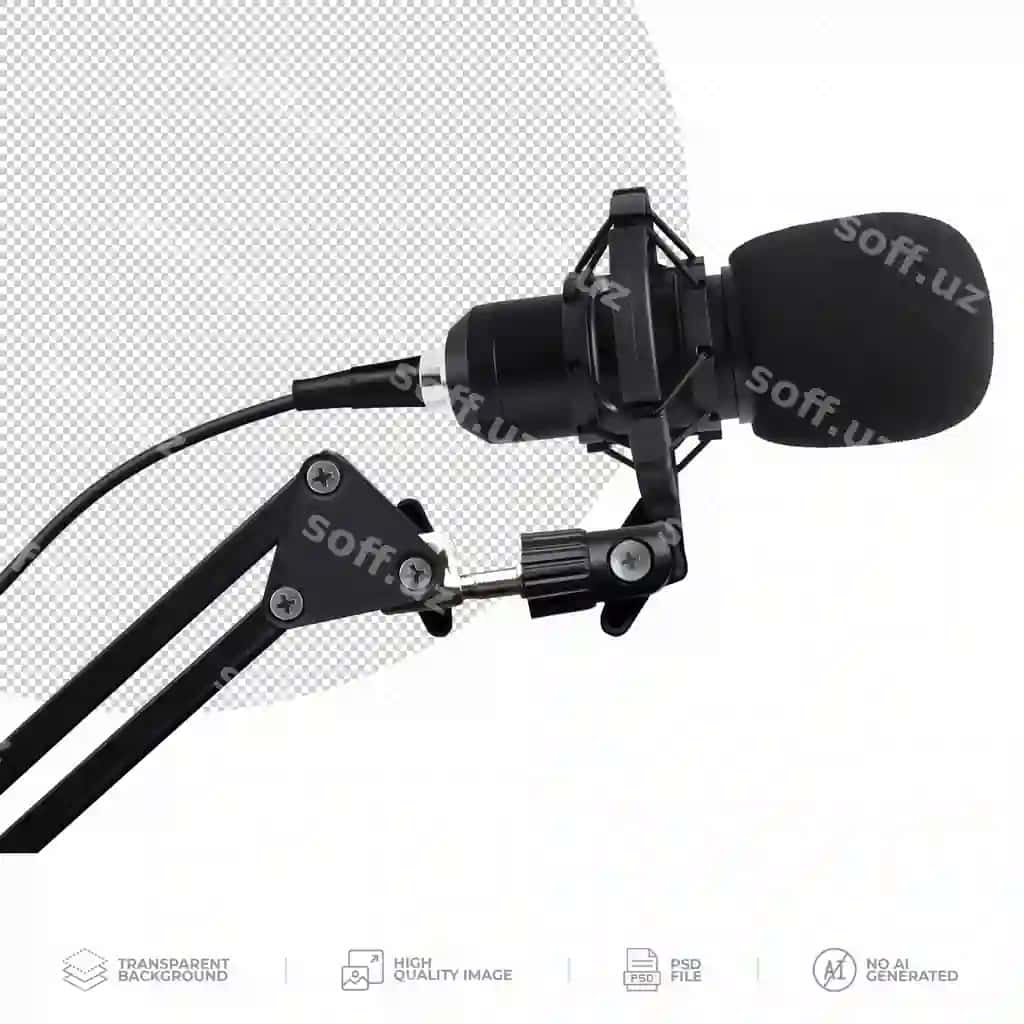 Kasb etkin studiya mikrofoni shamol ekrani filteri shaffof bilan | Professional studio microphone with windscreen filter transparent 2
