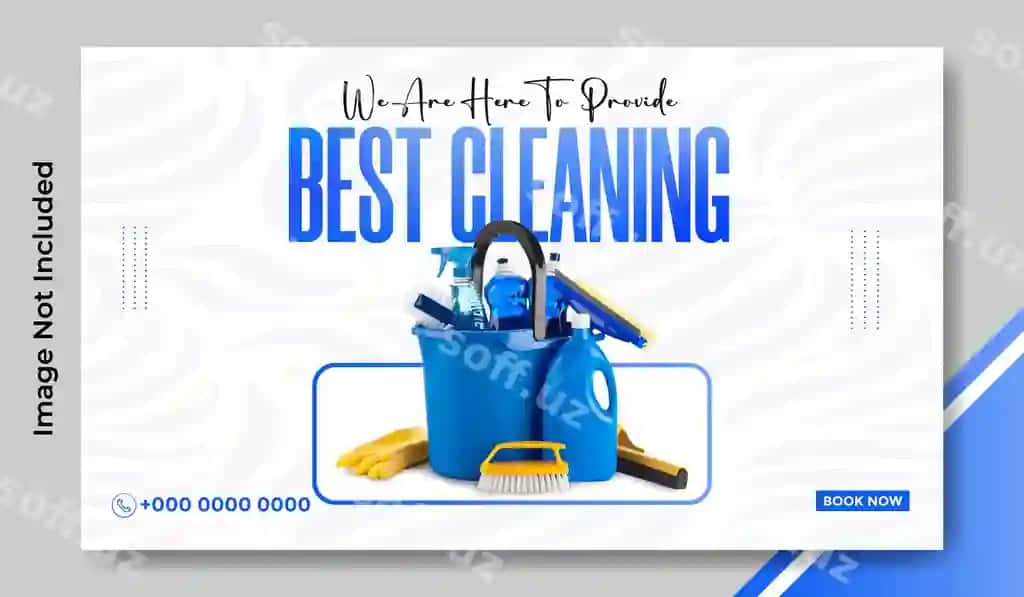 Xavfsiz tozalash xizmati veb baner shablon dizayni sizning agentligingiz | Secure cleaning service web banner template design your agency