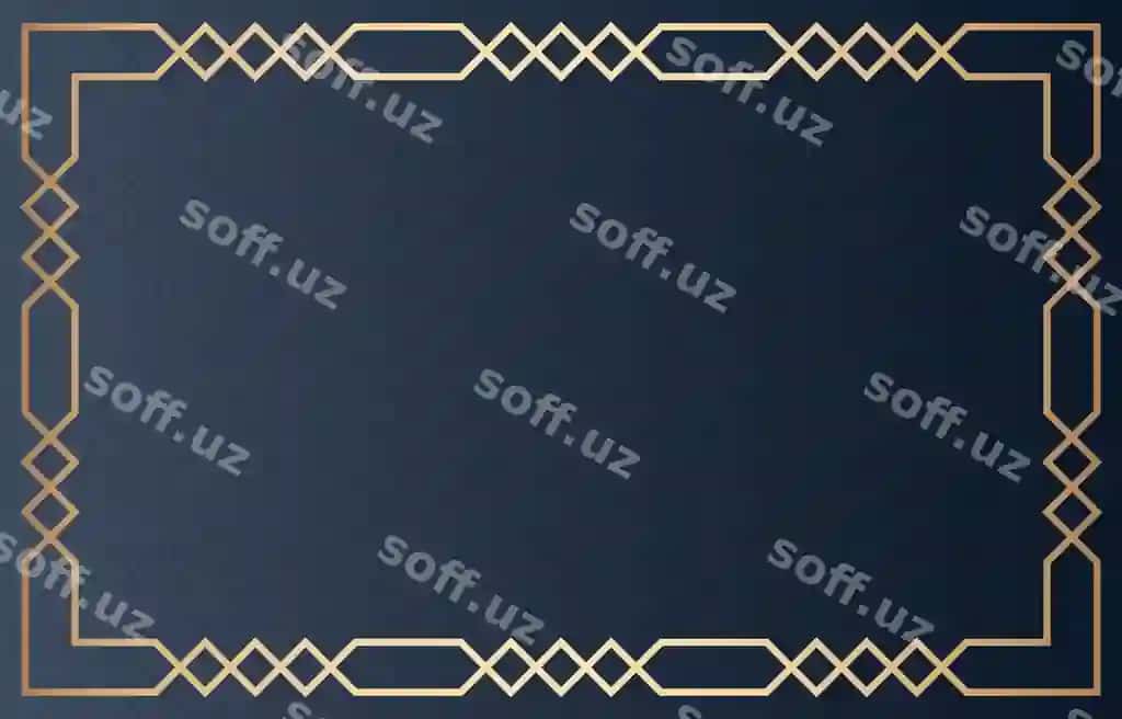 Chuqur ko'k fon oltin ramka bilan oltin ramka | Dark blue background with gold border gold border