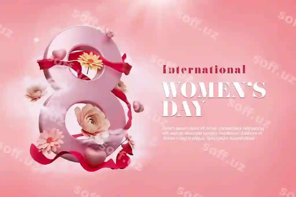 Baxromli Xalqaro Ayollar kuni Flyer Sotsial media post shabloni | Happy international womens day flyer social media post template