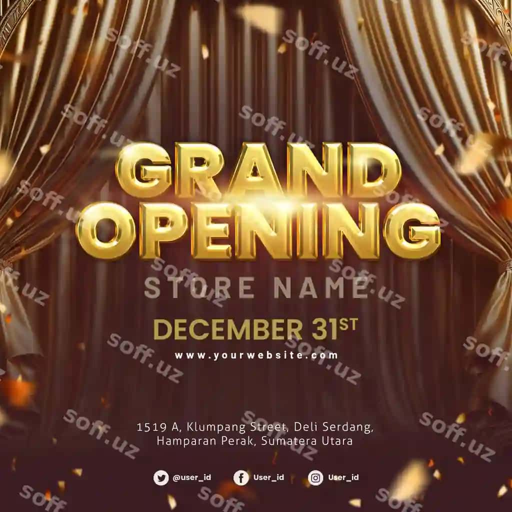 Poster katta do‘kon ochilishi maxsus aktsiya taklifi | Poster grand opening store special promo offer