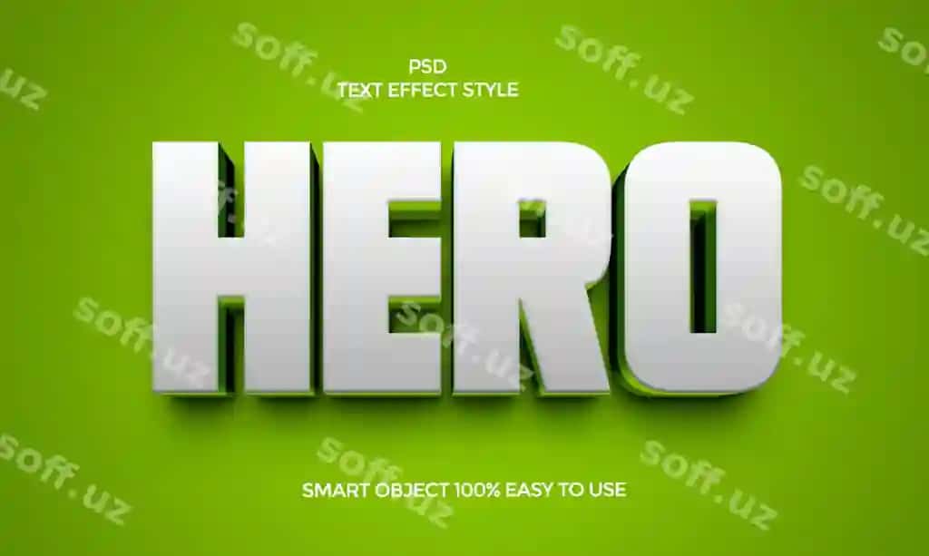 Hero 3D tahrir qilish mumkin matn effekti | Hero 3d editable text effect