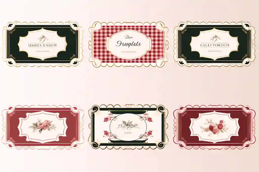 Vaqtsiz chek gingham naqsh teglar vintage touch | Timeless check gingham pattern labels vintage touch