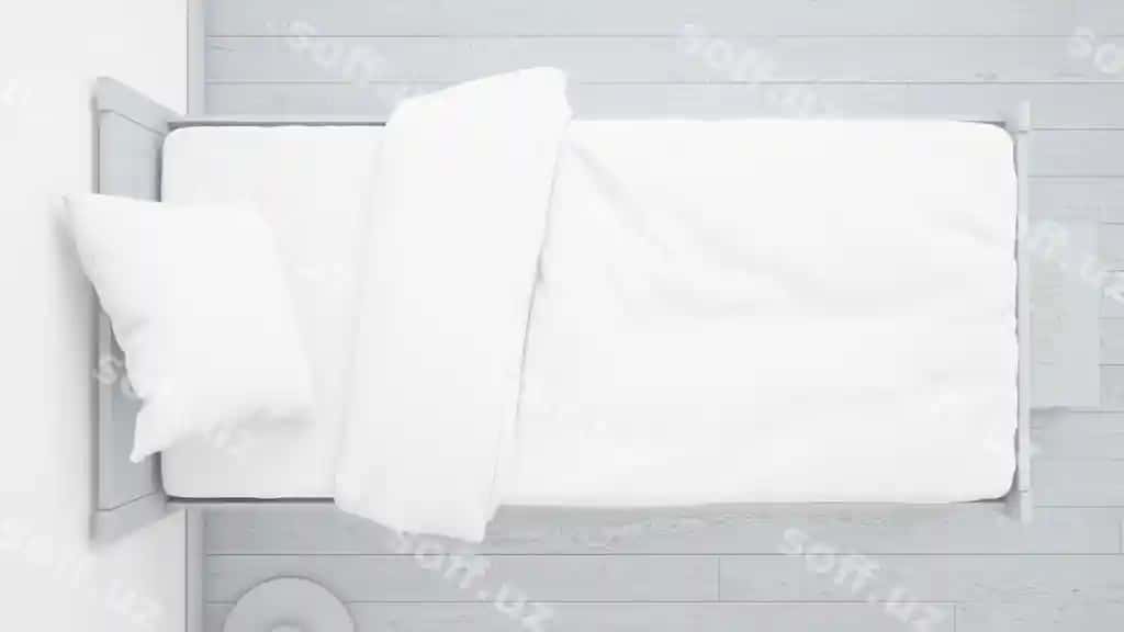 Realistik oq xonada yuqori ko'rinish | Realistic white bedroom top view