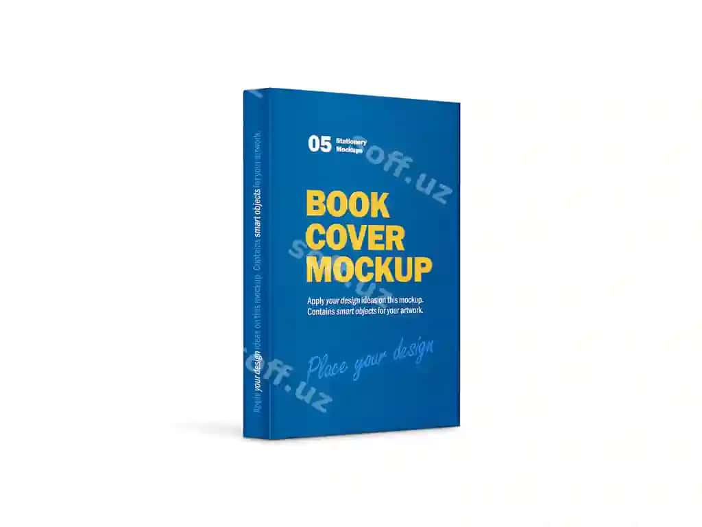 Vertikal qattiq qoqiya kitob namunasi | Hardcover vertical book mockup