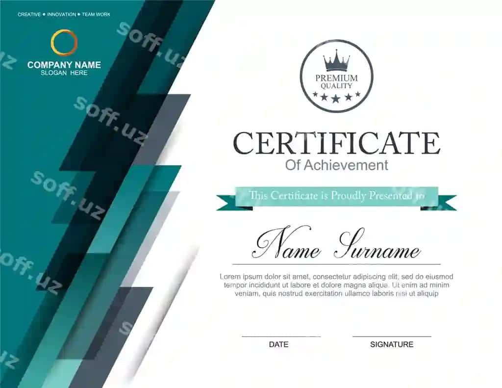 Vektor sertifikat shabloni | Vector certificate template 2