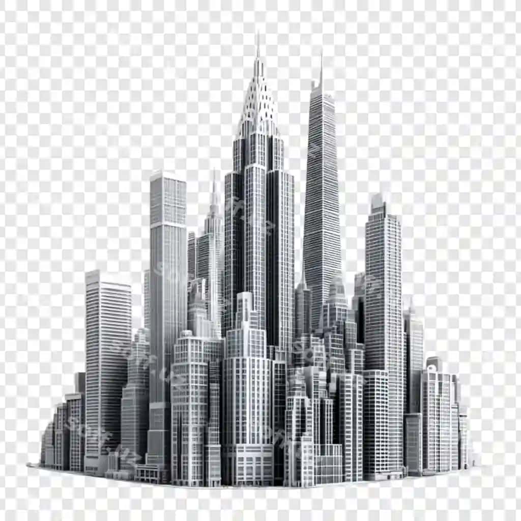 Zamonaviy shahar silueti me'morchilik dizayni baland binolar shahar landshte | Modern city skyline architectural design tall buildings urban landscape