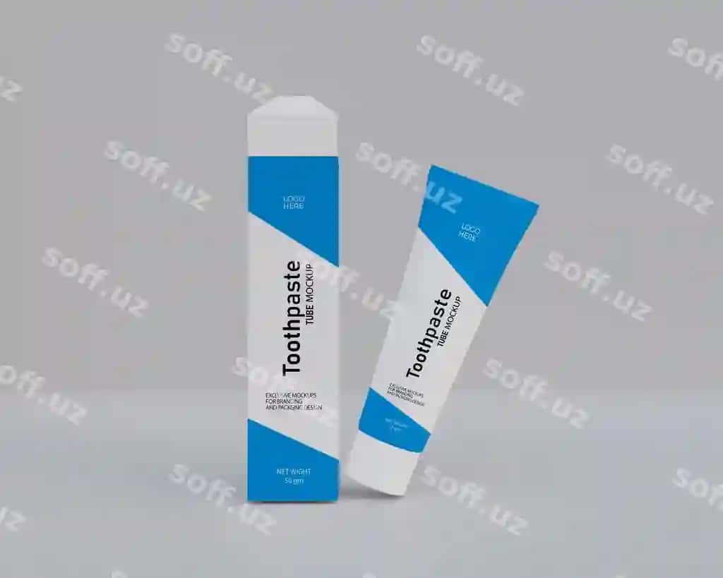 Tubga paste paketi mockup | Toothpaste packaging mockup 2