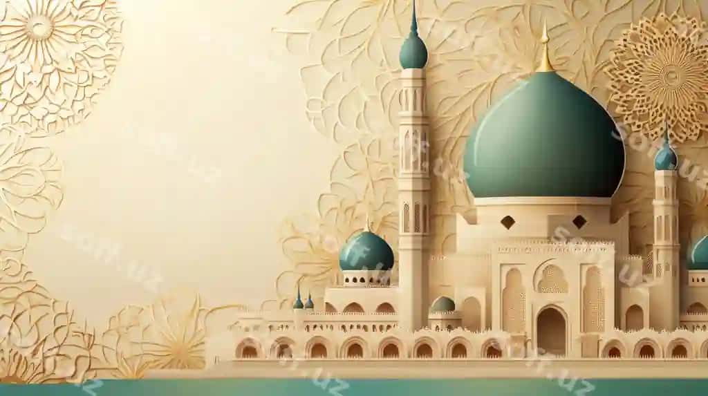 Masjid oltin bezatmalar bilan | Mosque with golden ornaments 2