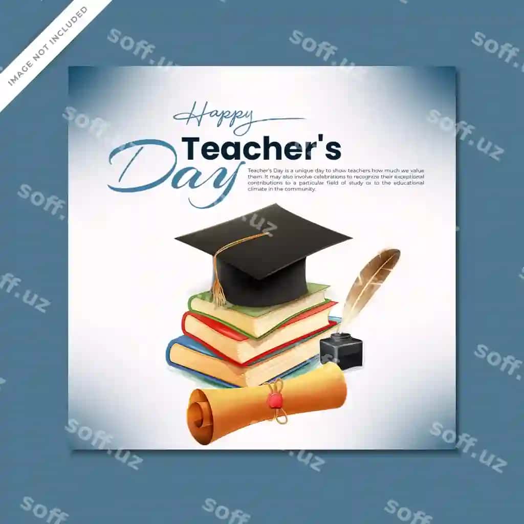Xalqaro o'qituvchilar kuni uchun ijtimoiy tarmoqlar baner shabloni | International teachers day social media banner template