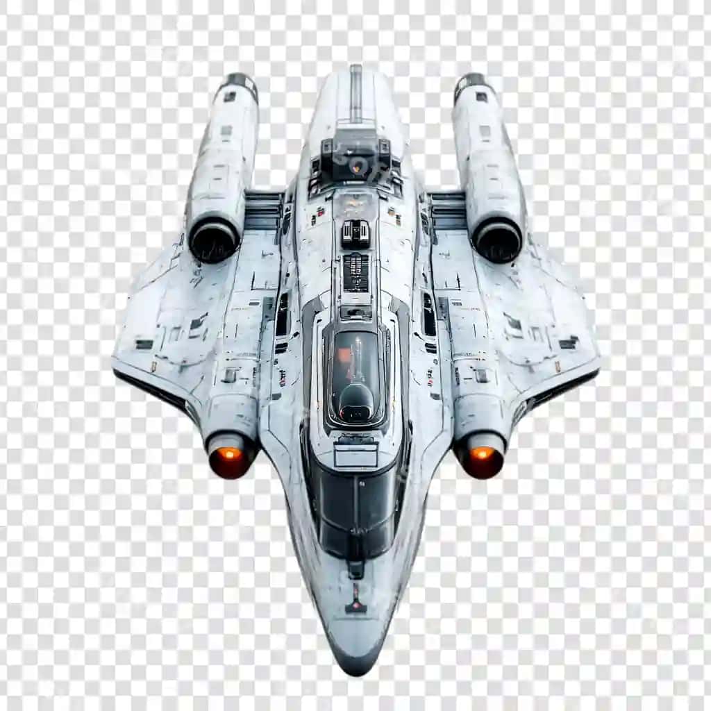 Kelajakchi kosmos kemasi dizayni scifi mashina san'at asari kulrang oq qora | Futuristic spaceship design scifi vehicle artwork grey white black