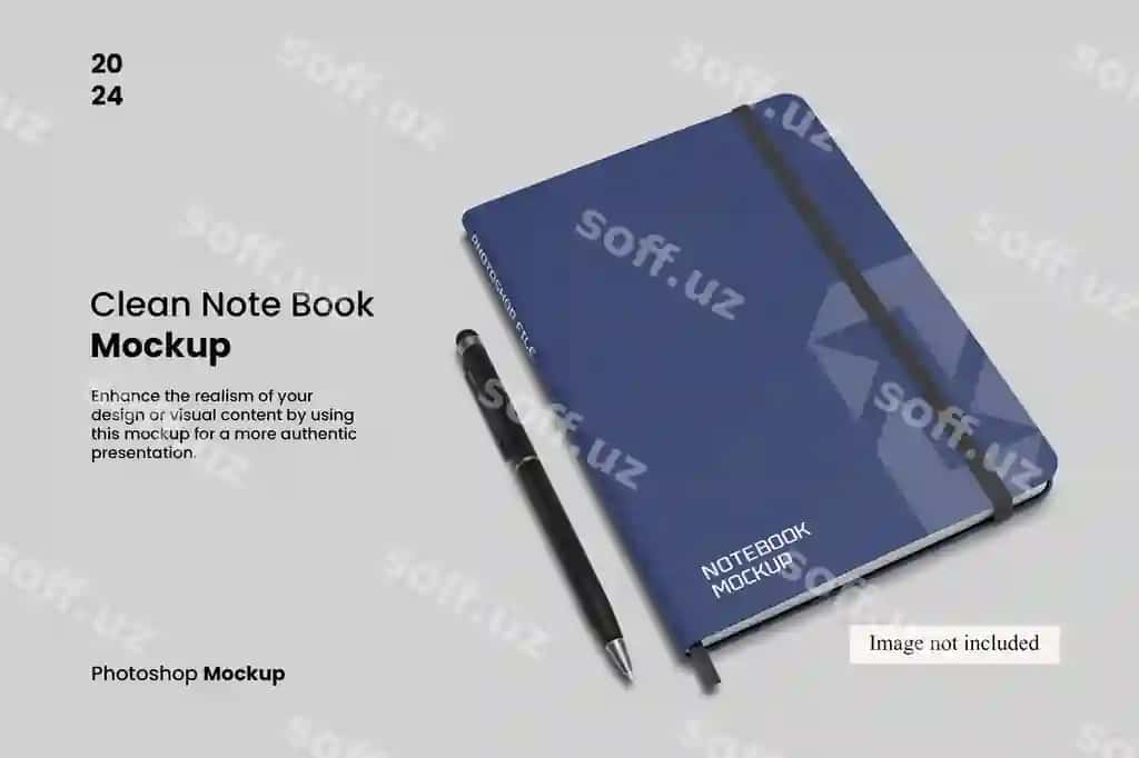 Toza daftar namunasi sizning dizayn mijozlaringizni namoyish etuvchi | Clean note book mockup showcasing your design clients 2