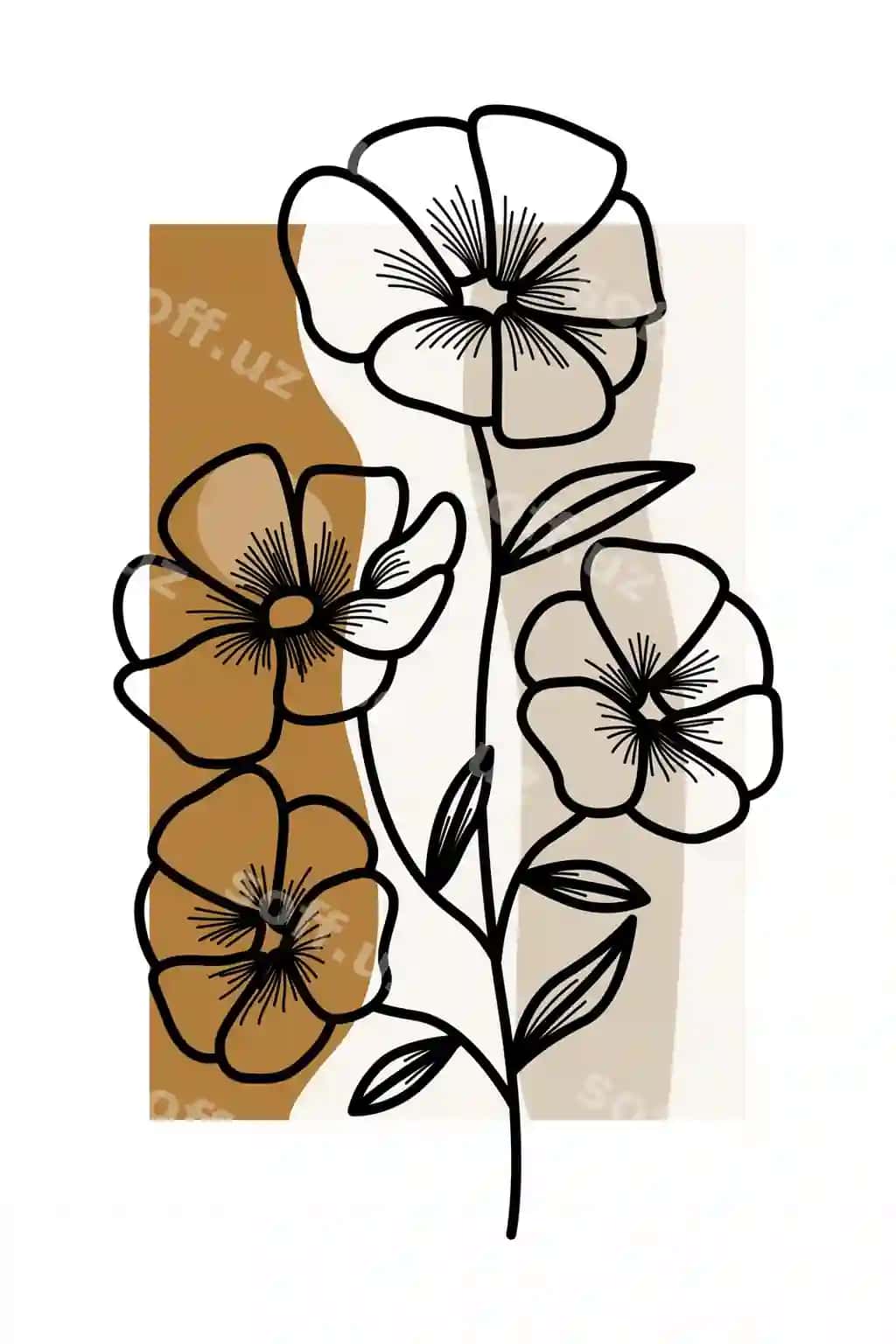 Abstrakt botanik devor san'ati dekoratsiyasi, boho gul devor dekori, printli | Abstract botani wall art decoration boho flower wall decor printable
