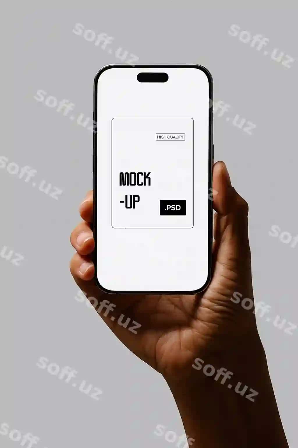 Smartfon namunasi qo'l bilan tutilgan bo'sh ekran UI prezentatsiyasi | Smartphone mockup with hand holding blank screen ui presentation