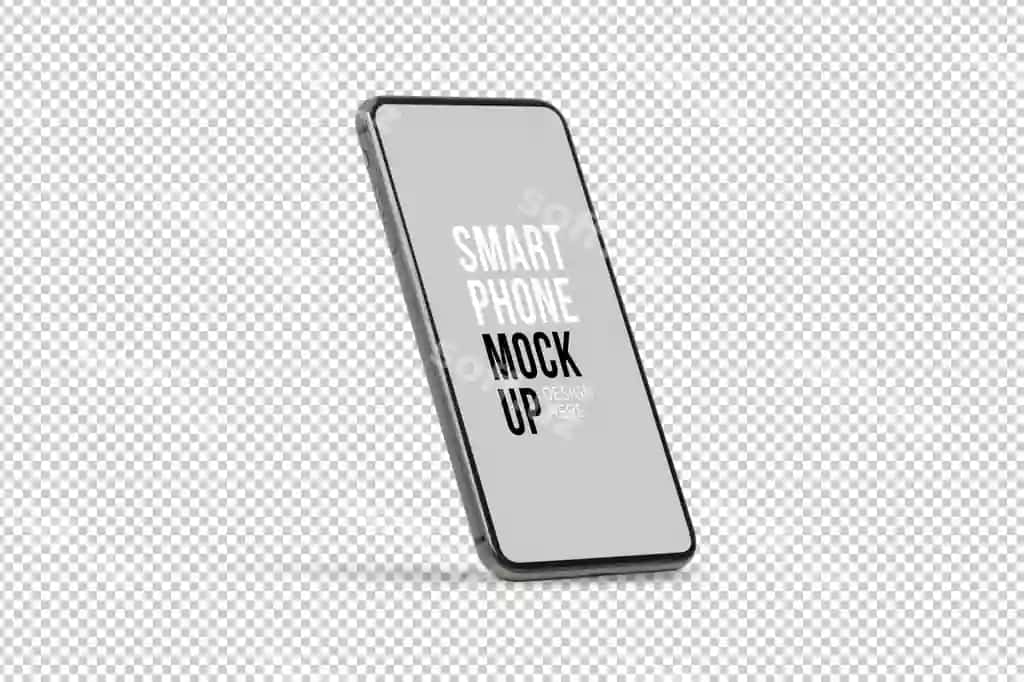 Qora mobil smartfon namuna shabloni bo'sh ekran bilan | Black mobile smartphone mockup template with blank screen