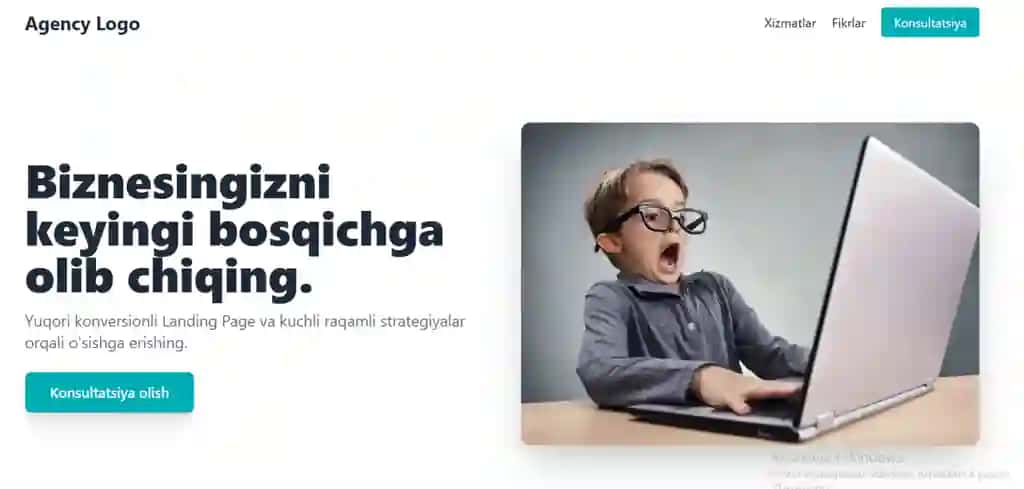Professional Veb-dizayn Landing Page Shabloni