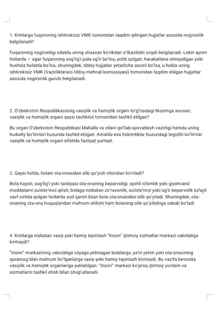 Argos test Ijtimoiy ximoya xodimi