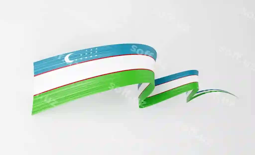 3d bayrog' Uzbekiston 3d to'lqinli parqli Uzbekiston lentasi ajraltirilgan oq fonda 3d illustratsiya | 3d flag uzbekistan 3d wavy shiny uzbekistan ribbon isolated white background 3d illustration 2
